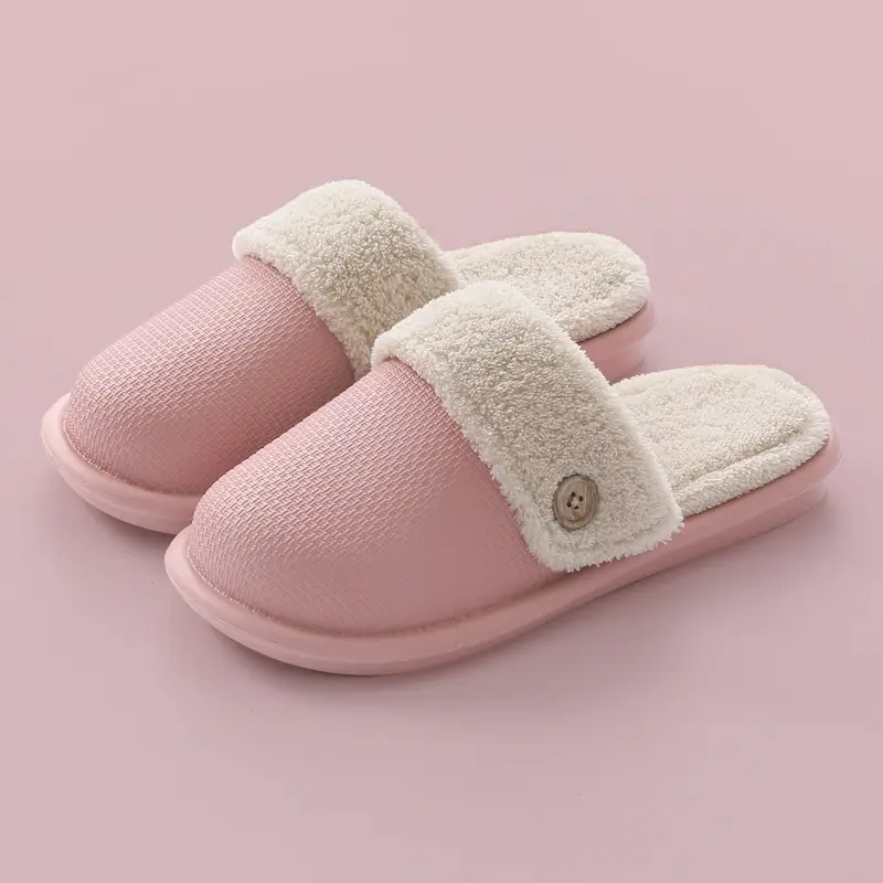 New Autumn and Winter Cotton Slippers Women's Coral Fleece Warm Waterproof Non-slip Detachable Interior Interior Home Shoes - Image 2