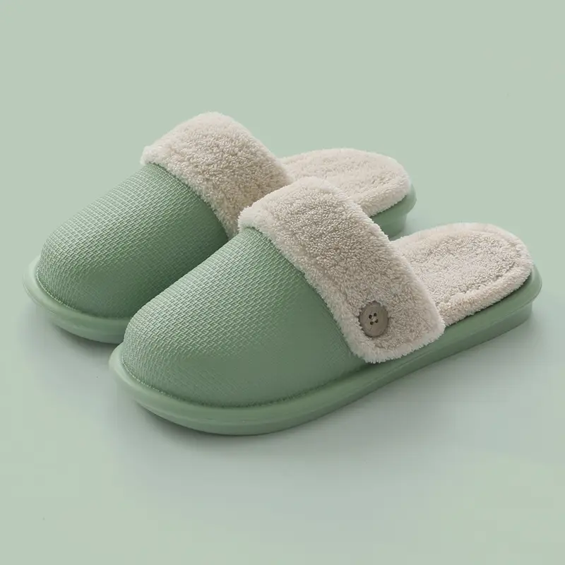 New Autumn and Winter Cotton Slippers Women's Coral Fleece Warm Waterproof Non-slip Detachable Interior Interior Home Shoes - Image 3