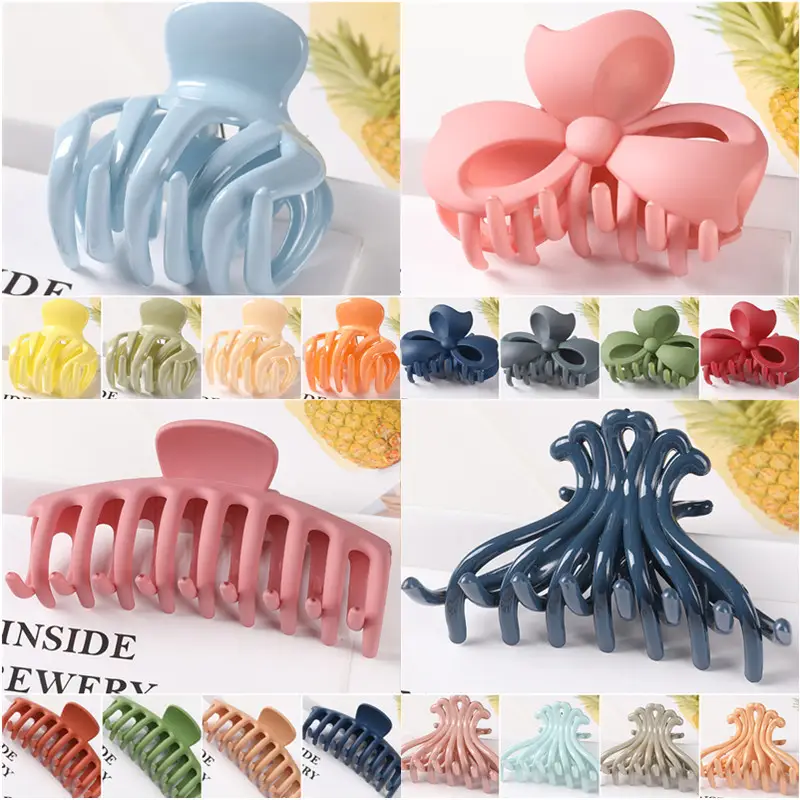 Japanese & Korean Hot-selling Large Ponytail Clip Back Head Top Clip Hollow Long Twisted Claw Clip Elegant Grab Clip All-match Hair Accessories — feature 12