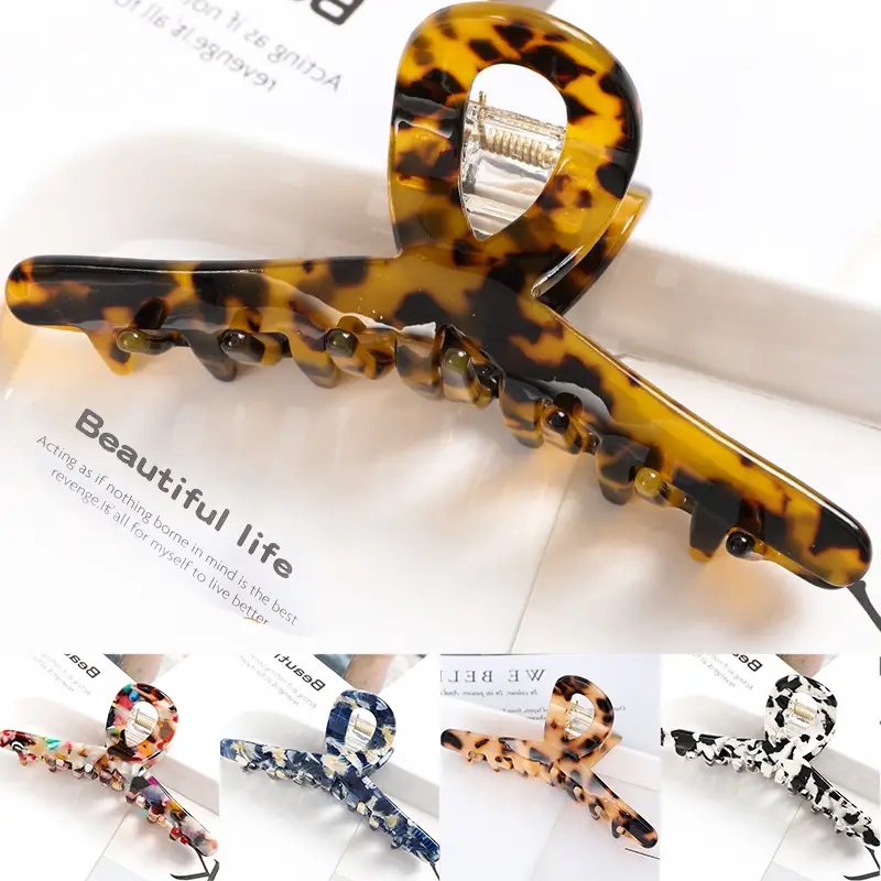 Japanese & Korean Hot-selling Large Ponytail Clip Back Head Top Clip Hollow Long Twisted Claw Clip Elegant Grab Clip All-match Hair Accessories — feature 19