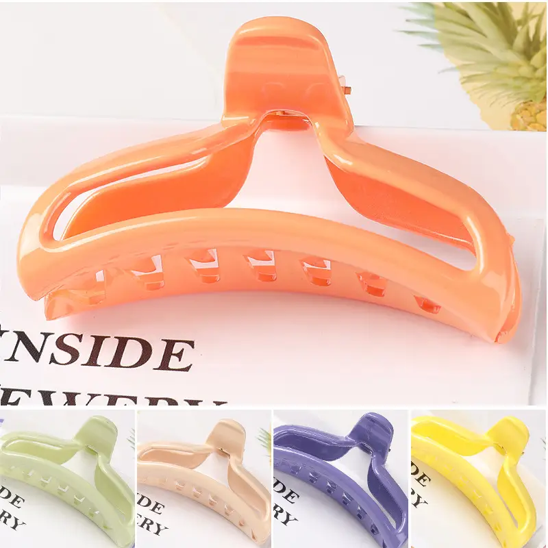 Japanese & Korean Hot-selling Large Ponytail Clip Back Head Top Clip Hollow Long Twisted Claw Clip Elegant Grab Clip All-match Hair Accessories — feature 33