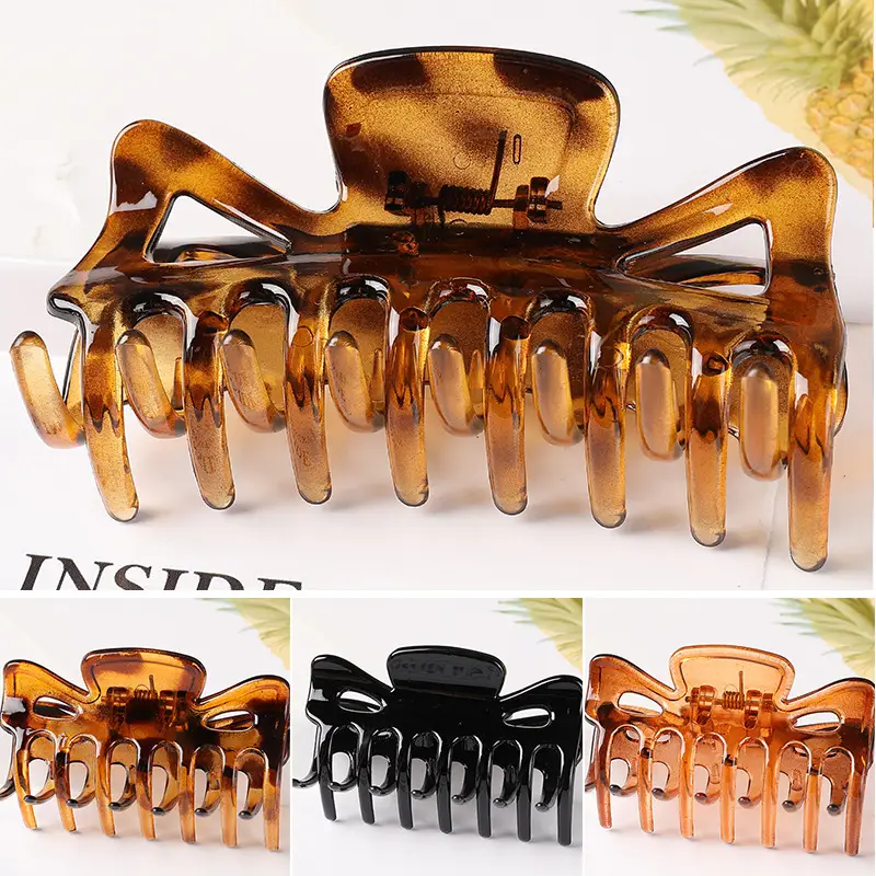 Japanese & Korean Hot-selling Large Ponytail Clip Back Head Top Clip Hollow Long Twisted Claw Clip Elegant Grab Clip All-match Hair Accessories — feature 36