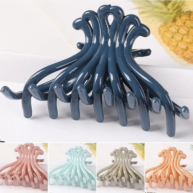 Japanese & Korean Hot-selling Large Ponytail Clip Back Head Top Clip Hollow Long Twisted Claw Clip Elegant Grab Clip All-match Hair Accessories — feature 38