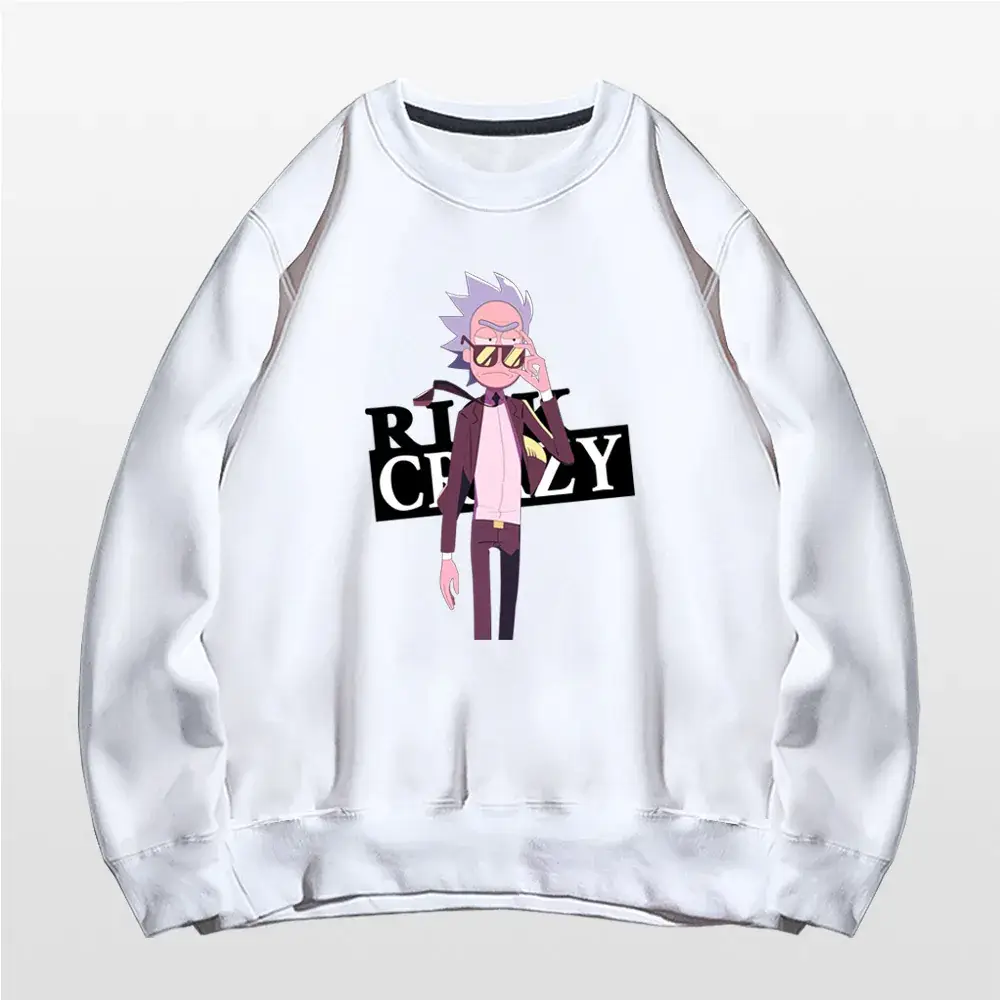 Rick Morty Cartoon Crewneck Sweater Yellow