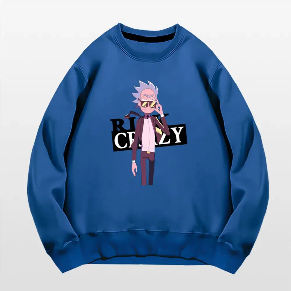 Rick Morty Cartoon Crewneck Sweater Yellow