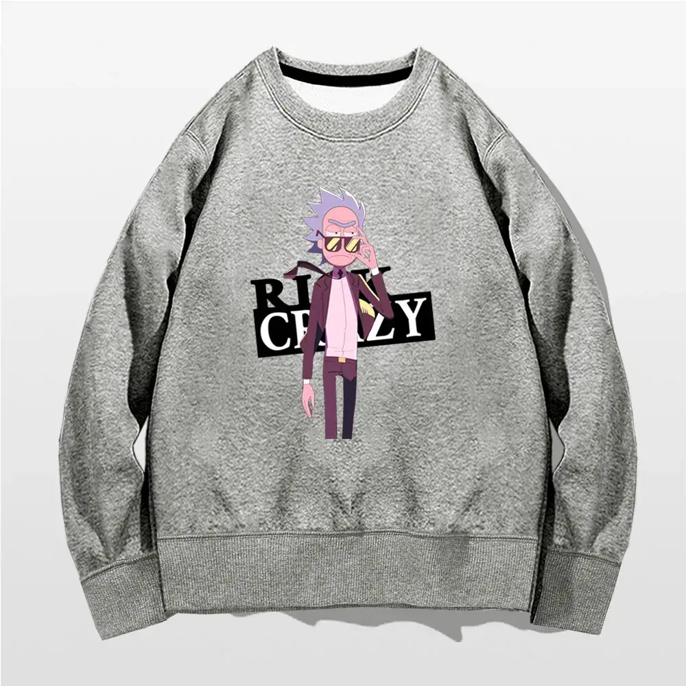 Rick Morty Cartoon Crewneck Sweater Yellow