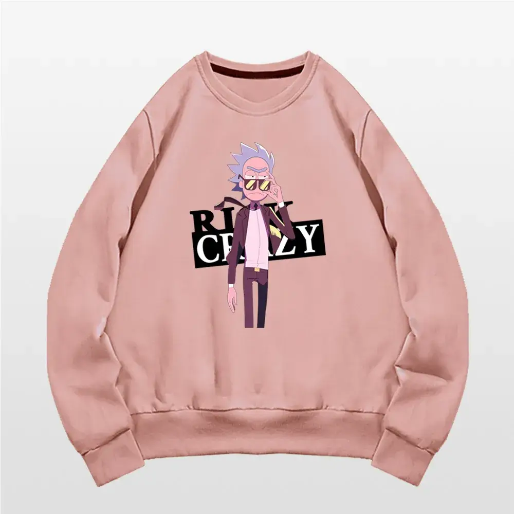 Rick Morty Cartoon Crewneck Sweater Yellow