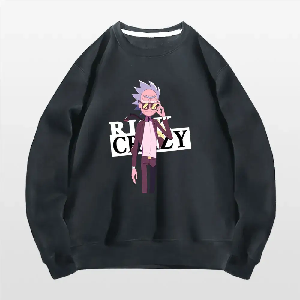 Rick Morty Cartoon Crewneck Sweater Yellow