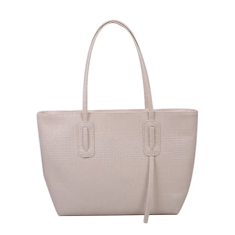Women's Red Crocodile Textured Tote Bag 2020 - Image 9