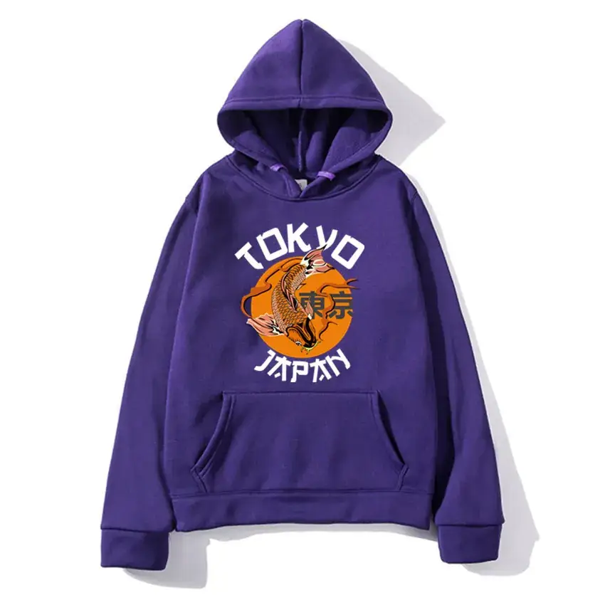 Tokyo Jigro Printed Orange Hoodie for Men - Image 5