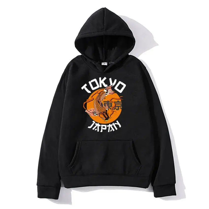 Tokyo Jigro Printed Orange Hoodie for Men - Image 7