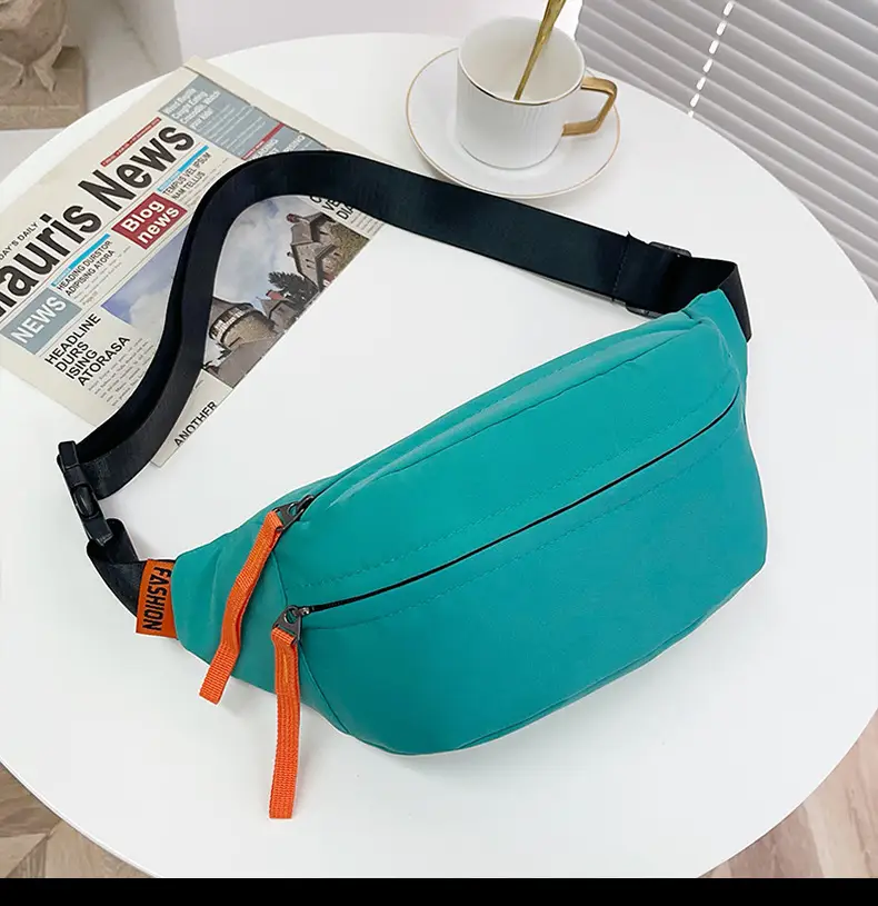 Turquoise Japanese Style Waist Bag for Men — feature 29