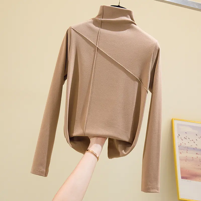 Women Black Velvet Push Up Long Sleeve Shirt - Image 10