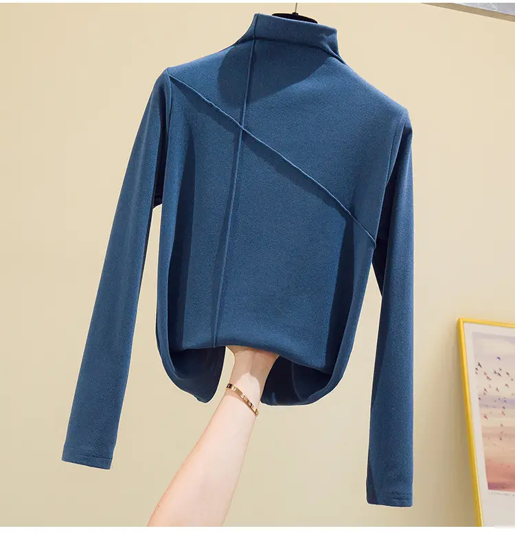 Women Black Velvet Push Up Long Sleeve Shirt — feature 13