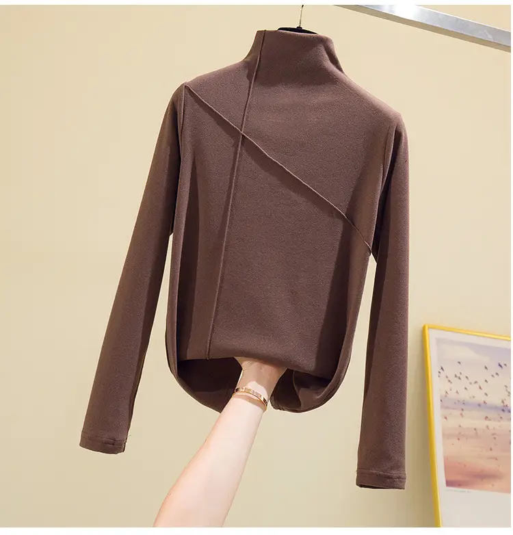 Women Black Velvet Push Up Long Sleeve Shirt — feature 4