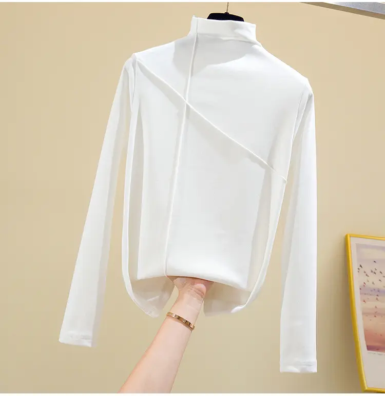 Women Black Velvet Push Up Long Sleeve Shirt — feature 9
