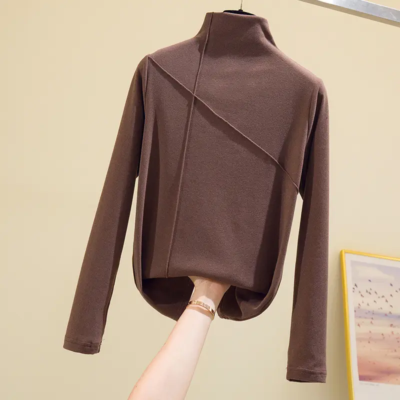 Women Black Velvet Push Up Long Sleeve Shirt - Image 5