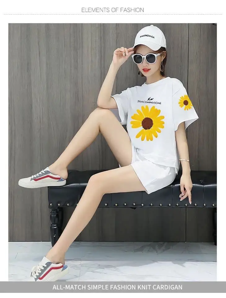Women Green No8 Print Casual Shorts Set 2021 — feature 32