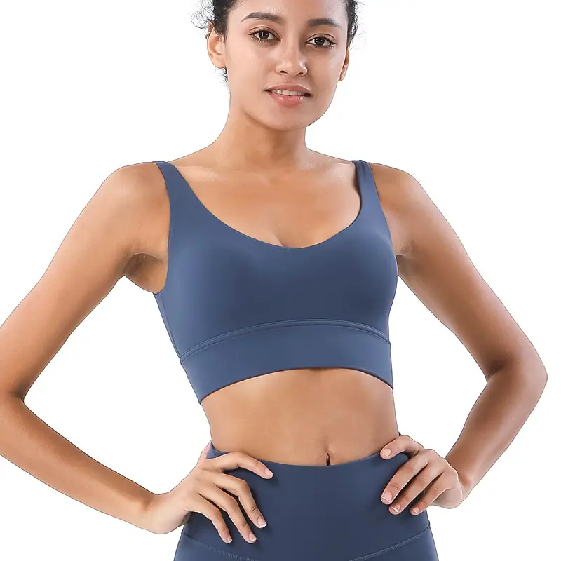 Diamond Double-Sided Brushed Deep V Back Sports Bra Shockproof Push-Up Yoga Sports All-In-One Bra Fitness Vest