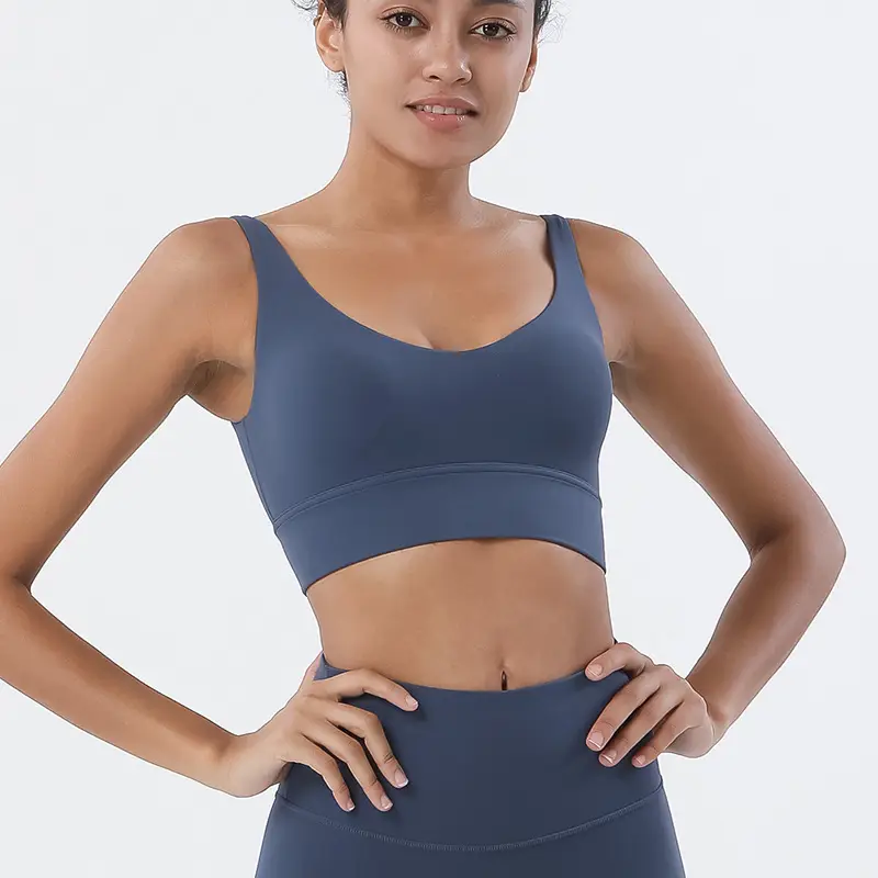 Diamond Double-Sided Brushed Deep V Back Sports Bra Shockproof Push-Up Yoga Sports All-In-One Bra Fitness Vest