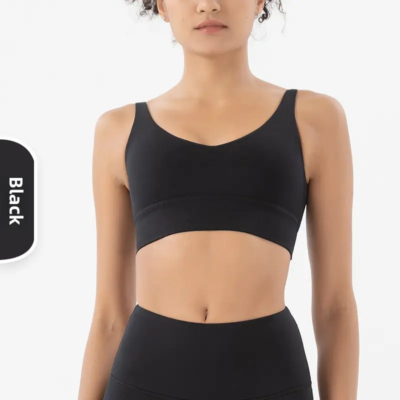 Diamond Double-Sided Brushed Deep V Back Sports Bra Shockproof Push-Up Yoga Sports All-In-One Bra Fitness Vest