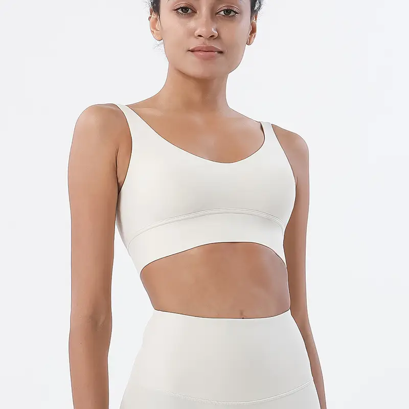Diamond Double-Sided Brushed Deep V Back Sports Bra Shockproof Push-Up Yoga Sports All-In-One Bra Fitness Vest