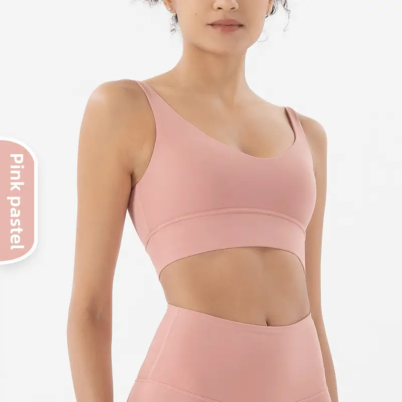 Diamond Double-Sided Brushed Deep V Back Sports Bra Shockproof Push-Up Yoga Sports All-In-One Bra Fitness Vest