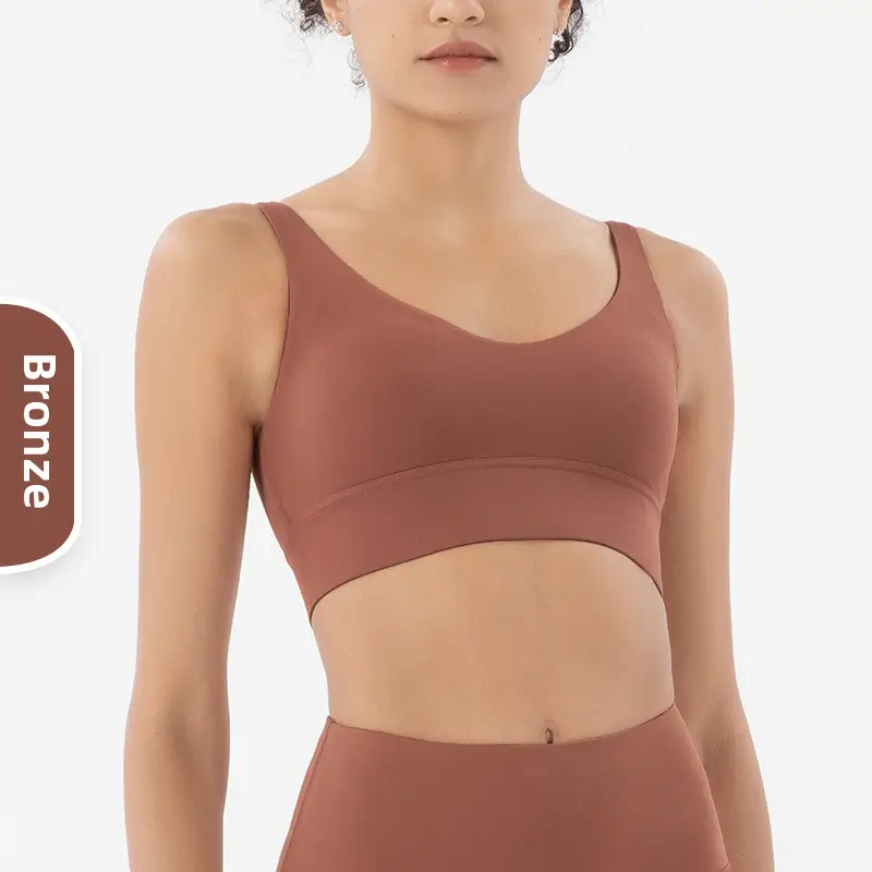 Diamond Double-Sided Brushed Deep V Back Sports Bra Shockproof Push-Up Yoga Sports All-In-One Bra Fitness Vest