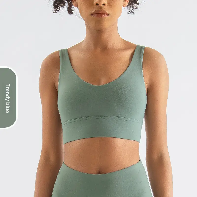 Diamond Double-Sided Brushed Deep V Back Sports Bra Shockproof Push-Up Yoga Sports All-In-One Bra Fitness Vest