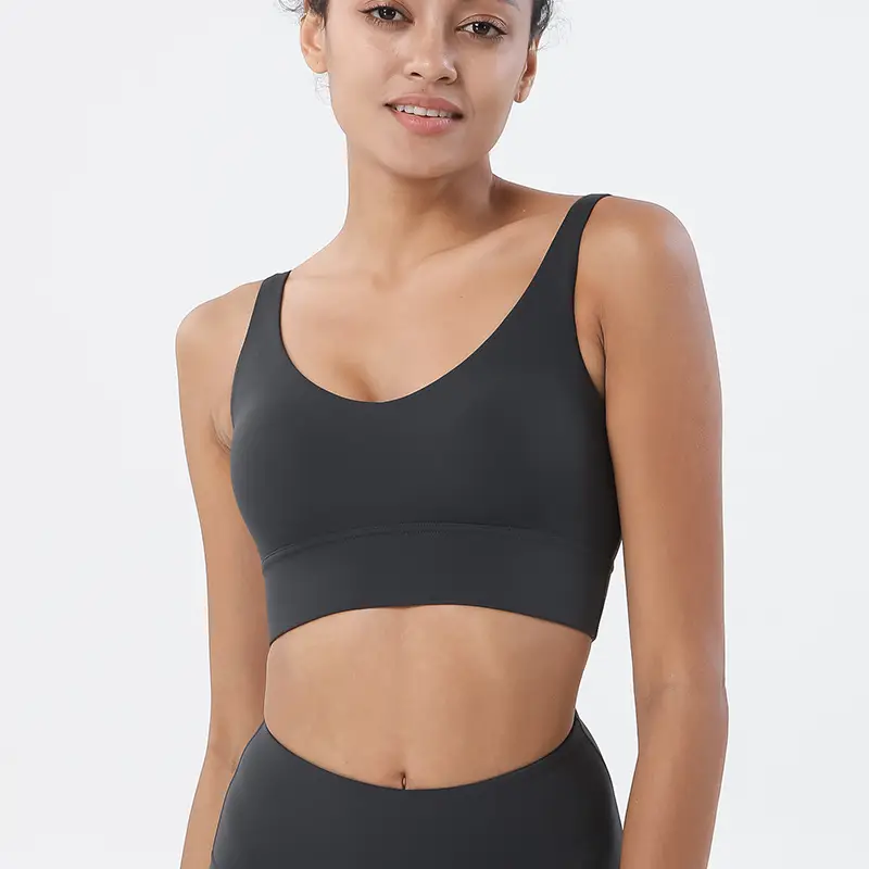 Diamond Double-Sided Brushed Deep V Back Sports Bra Shockproof Push-Up Yoga Sports All-In-One Bra Fitness Vest