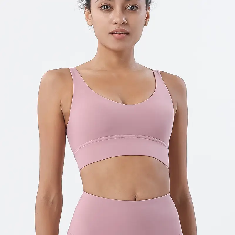 Diamond Double-Sided Brushed Deep V Back Sports Bra Shockproof Push-Up Yoga Sports All-In-One Bra Fitness Vest