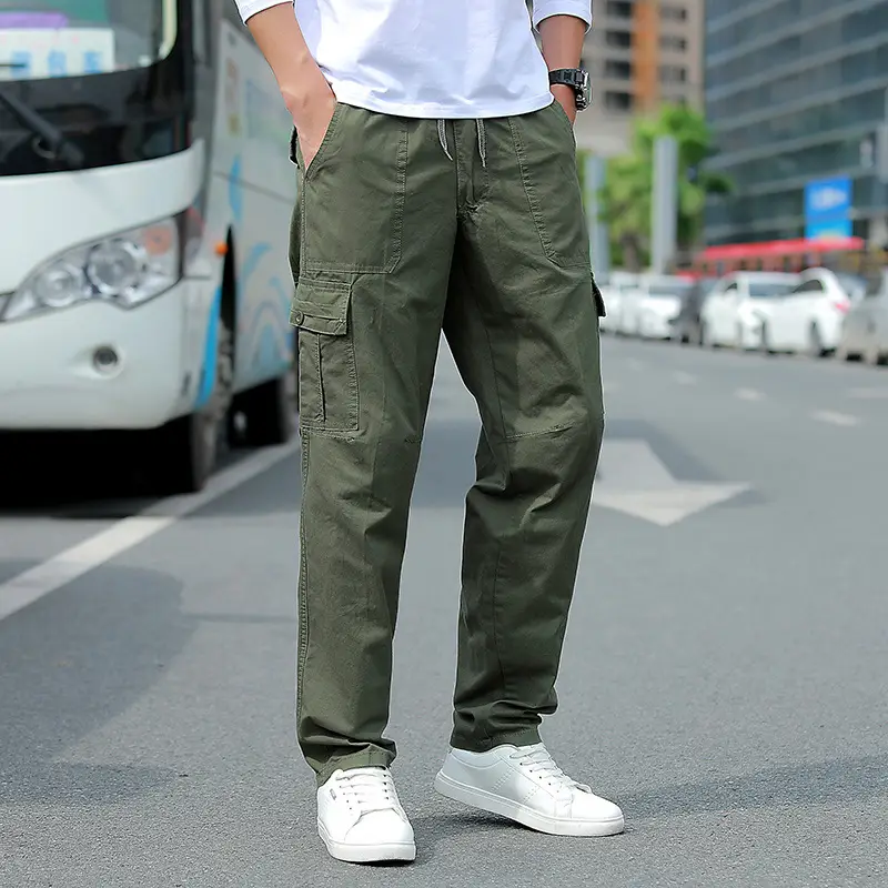 Men's Thin Casual Pants Spring Autumn Green - Image 3