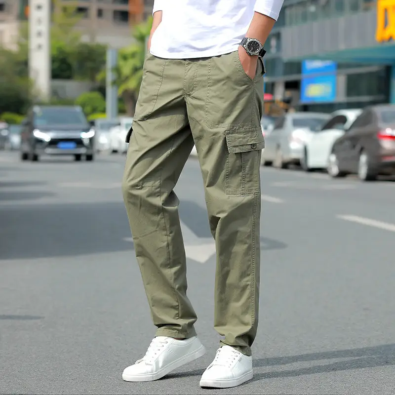 Men's Thin Casual Pants Spring Autumn Green - Image 4
