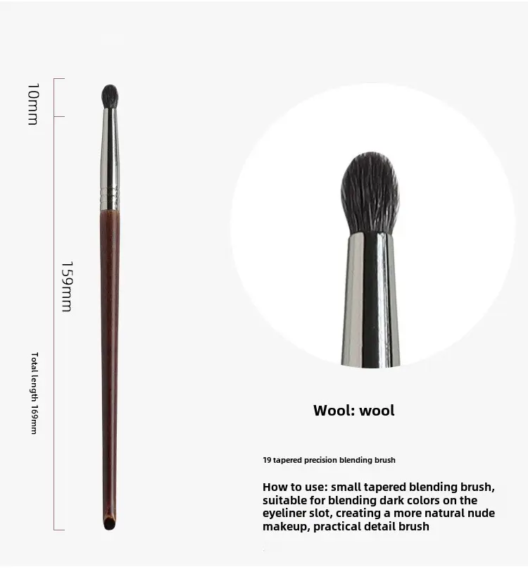 Real Wool Eye Shadow Foundation Brush Set for Makeup Blending - Image 19