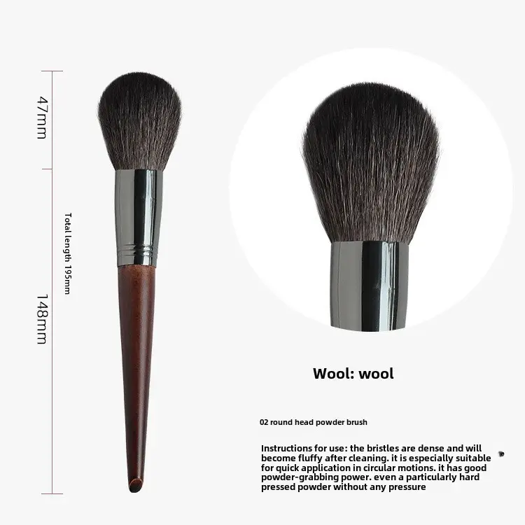 Real Wool Eye Shadow Foundation Brush Set for Makeup Blending - Image 2
