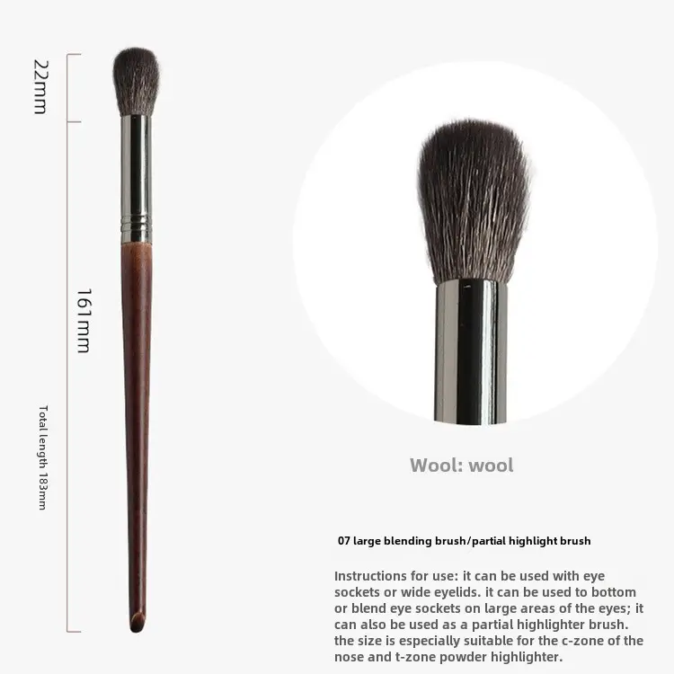 Real Wool Eye Shadow Foundation Brush Set for Makeup Blending - Image 7