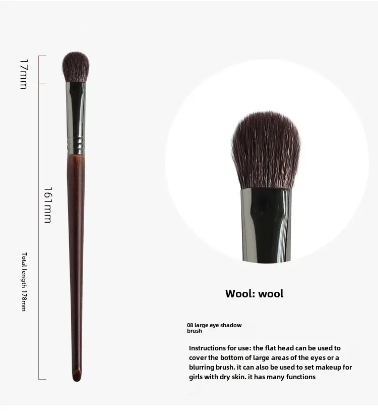Real Wool Eye Shadow Foundation Brush Set for Makeup Blending - Image 8