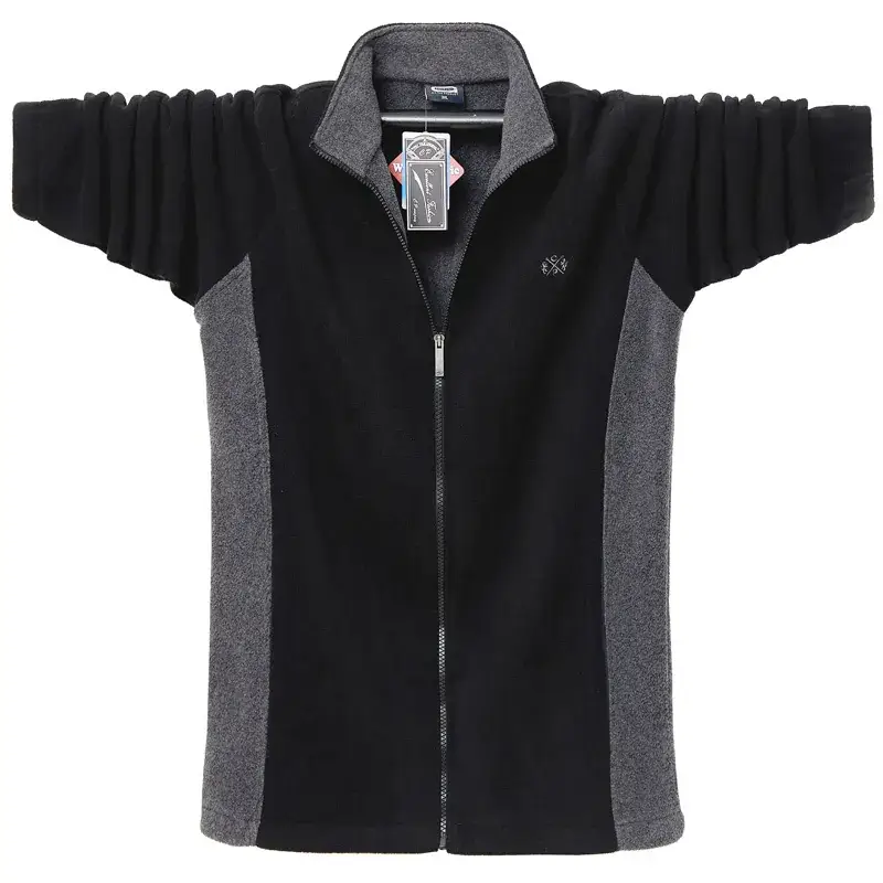Black Fleece Zipper Sweatshirt for Teens Middle School Plus Size - Image 3