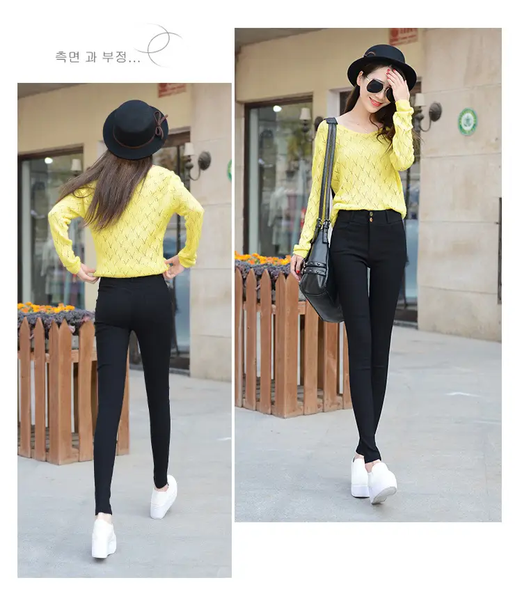 Women's Slim Black High Waist Pencil Pants Autumn 2023 — feature 10