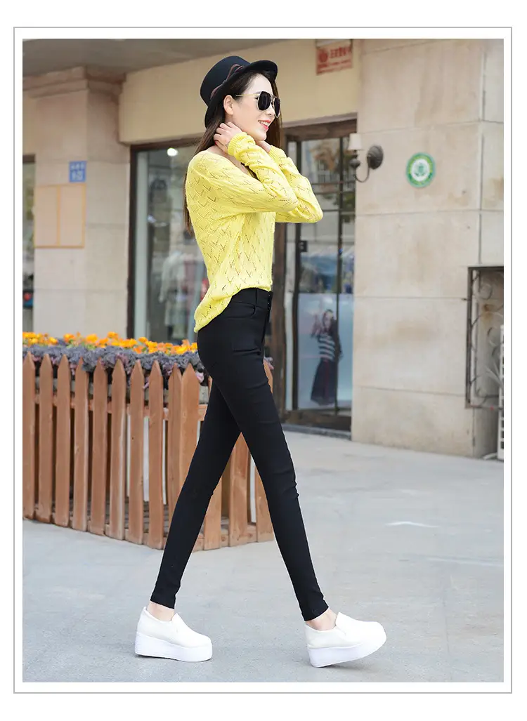 Women's Slim Black High Waist Pencil Pants Autumn 2023 — feature 7