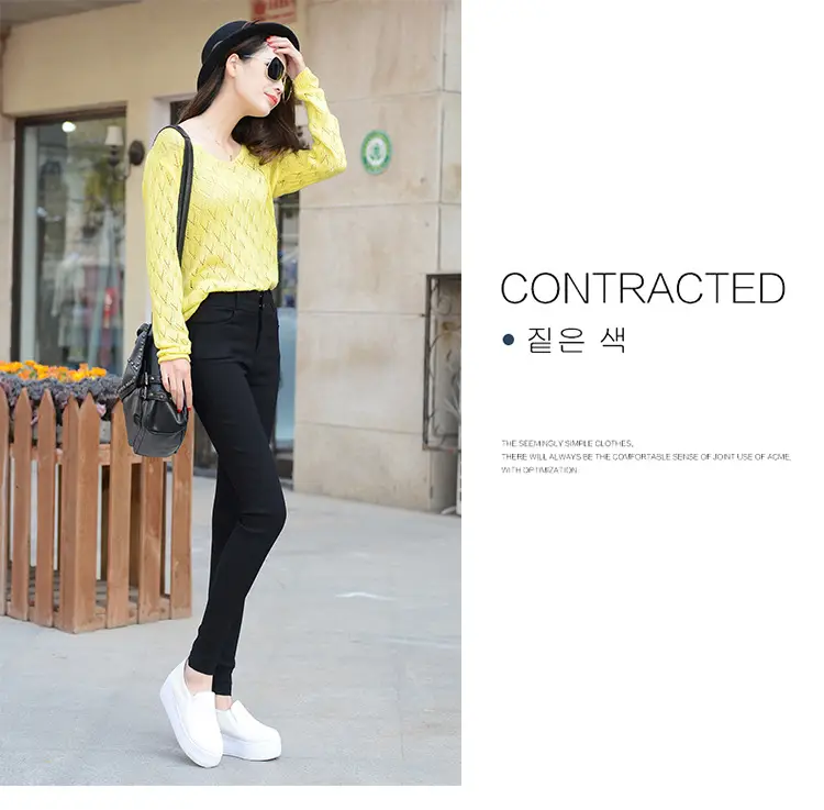 Women's Slim Black High Waist Pencil Pants Autumn 2023 — feature 8