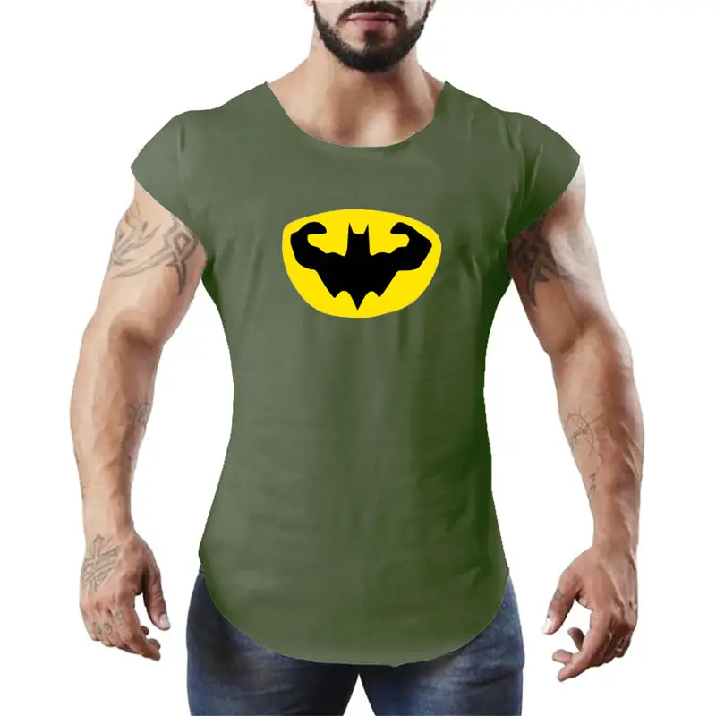 Men's Black Sleeveless Gym Vest T-Shirt