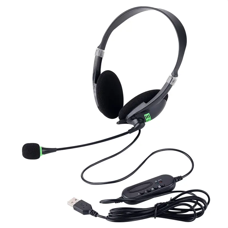 Factory Direct Approved USB Headset with Mic Boom