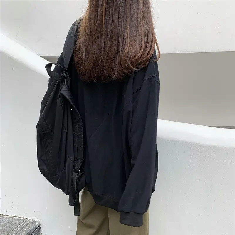 2025 Korean Style Loose White Long Sleeve Sweatshirt Women - Image 6