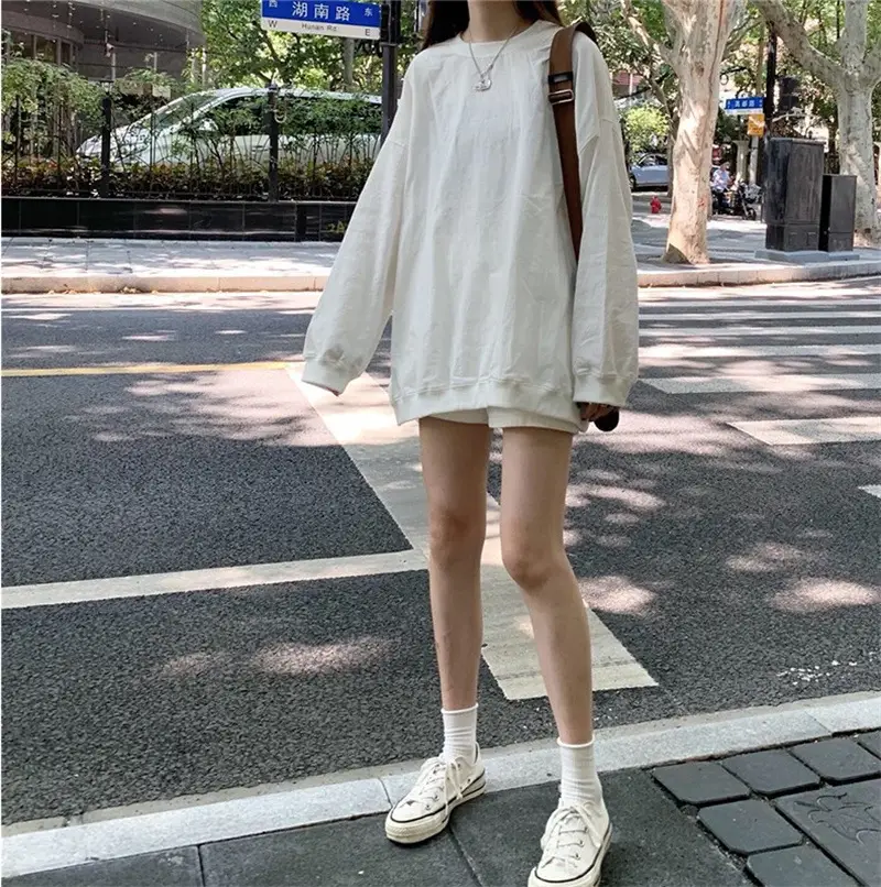 2025 Korean Style Loose White Long Sleeve Sweatshirt Women — feature 10