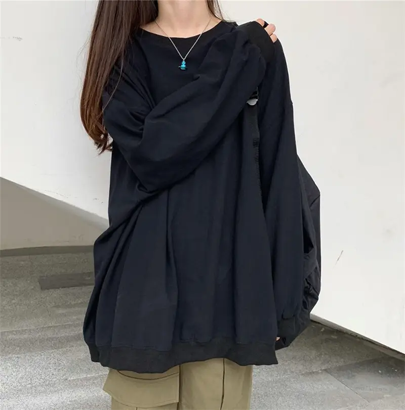 2025 Korean Style Loose White Long Sleeve Sweatshirt Women — feature 14