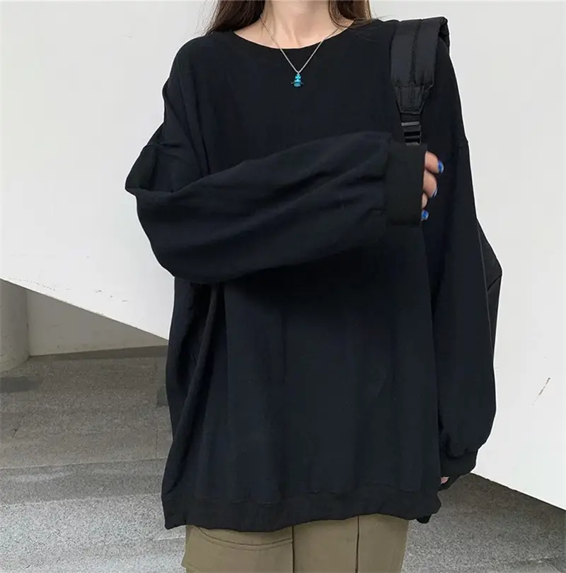 2025 Korean Style Loose White Long Sleeve Sweatshirt Women — feature 17