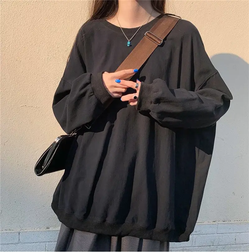 2025 Korean Style Loose White Long Sleeve Sweatshirt Women — feature 21