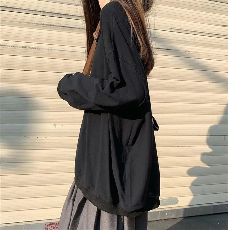 2025 Korean Style Loose White Long Sleeve Sweatshirt Women — feature 23