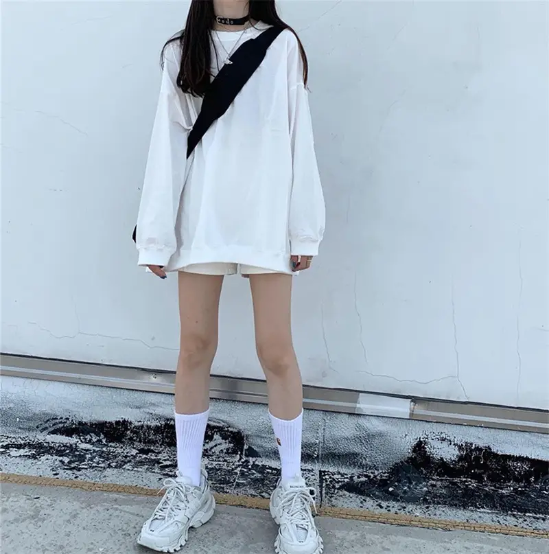 2025 Korean Style Loose White Long Sleeve Sweatshirt Women — feature 3